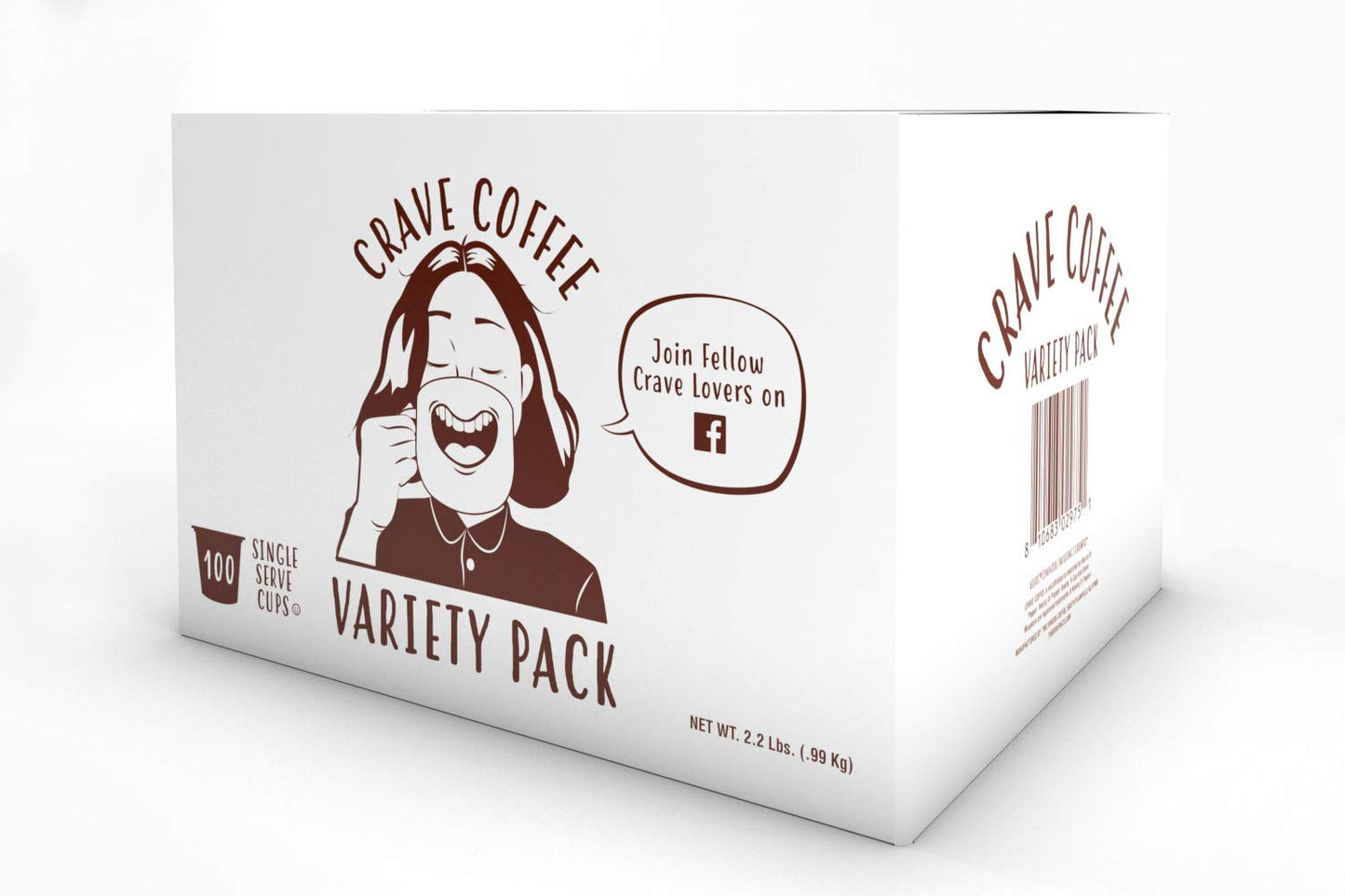 Crave Beverages Flavored Coffee Pods Sampler, Compatible with 2.0 K-Cup Brewers, Single Serve Assorted Variety Pack, 100 Count