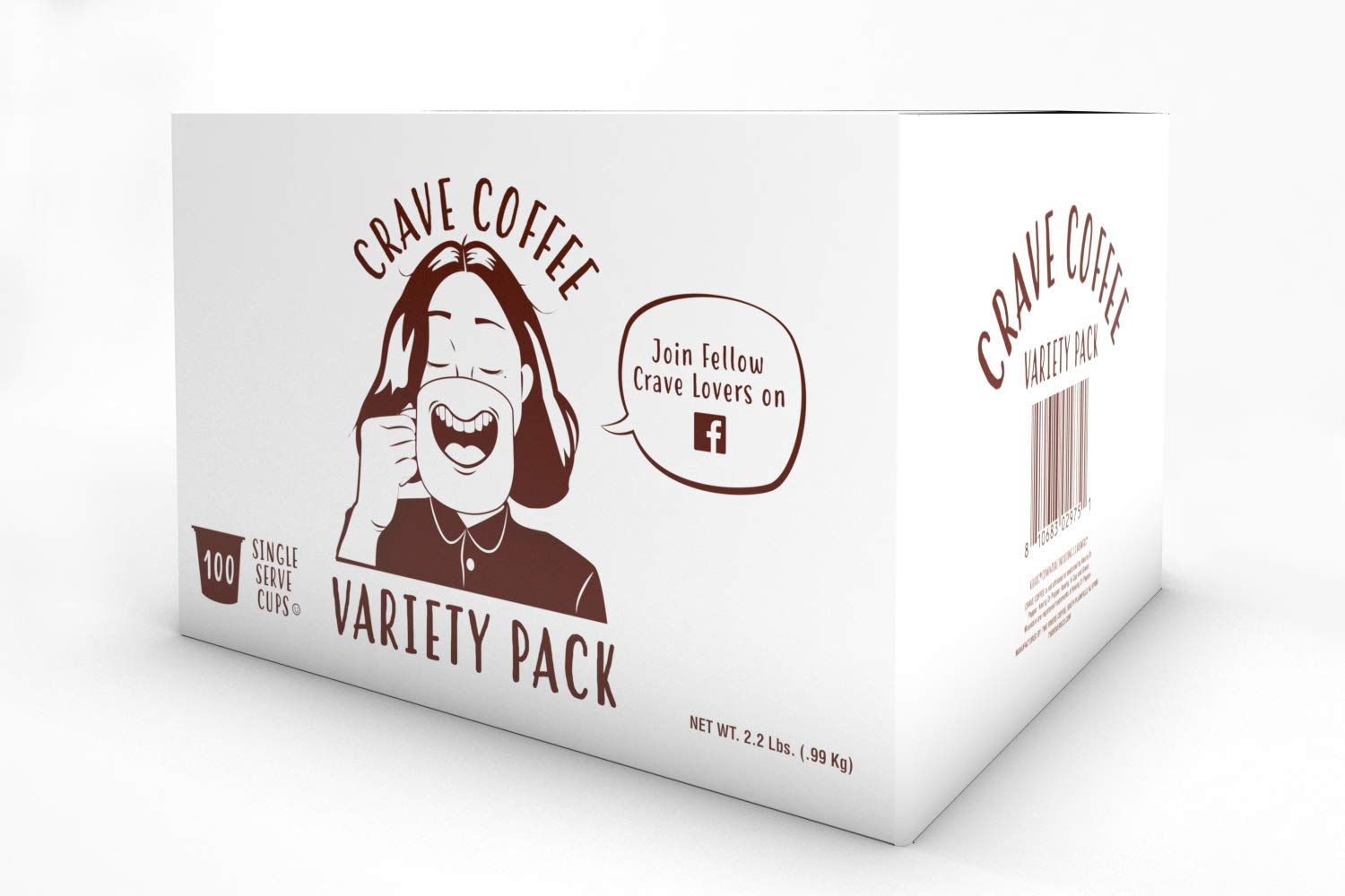 Crave Beverages Flavored Coffee Pods Sampler, Compatible with 2.0 K-Cup Brewers, Single Serve Assorted Variety Pack, 100 Count