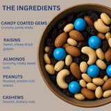 Platinum Mountain Trail Mix - Sweet & Crunchy Snack with Almonds, Cashews, Raisins & Chocolate Gems | Resealable 9 oz Bag for Heart-Healthy Energy