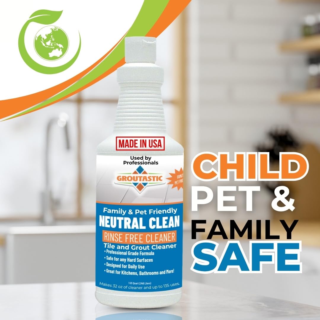 Groutastic pH Neutral Floor Cleaner - No Rinse Daily Mopping Solution for Tile, Stone, Marble & Hardwood - Streak-Free, Residue-Free, Professional