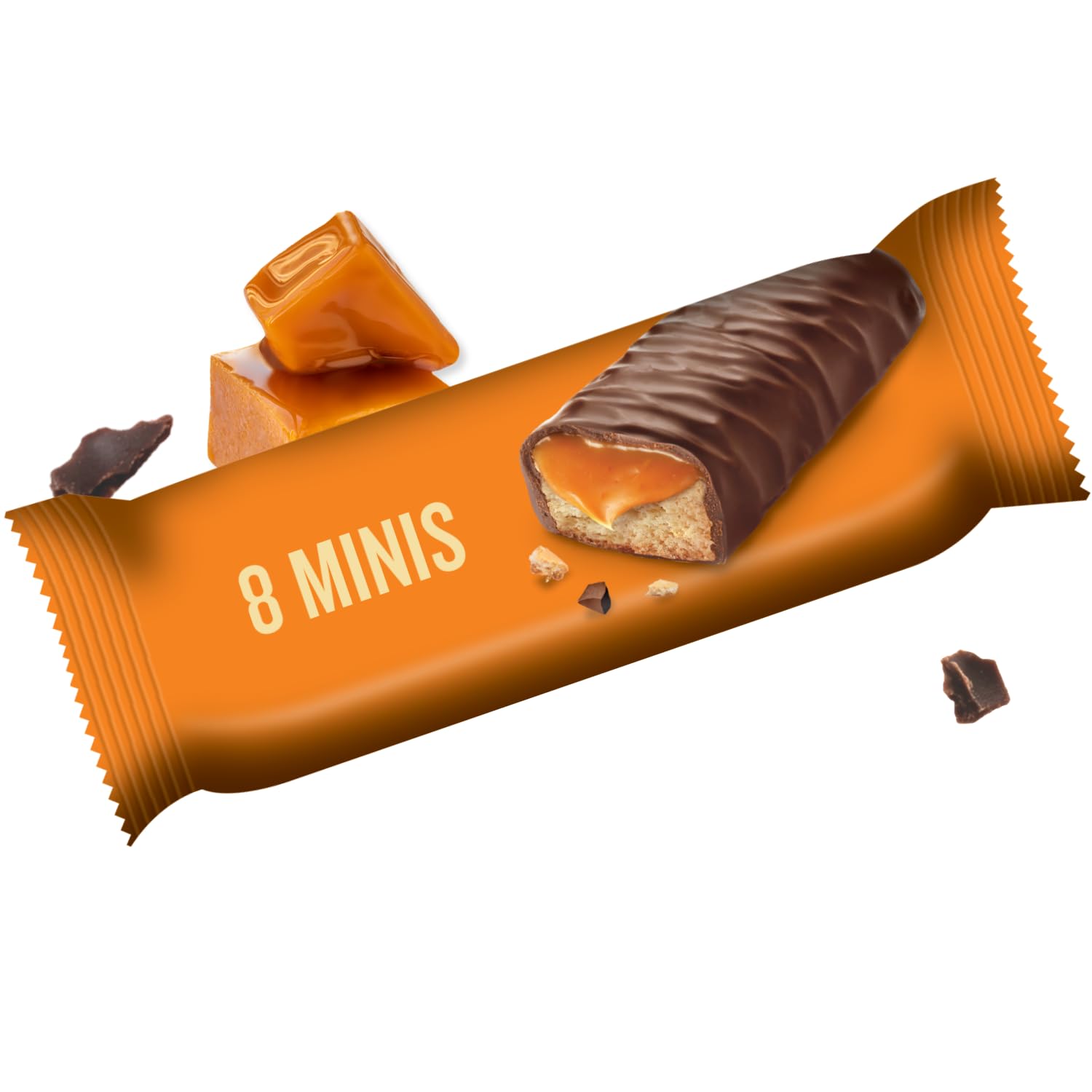 Little Secrets Milk Chocolate Caramel Cookie Bars | 8 Minis | Made in Europe | Nothing Artificial & No Sugar Alcohols | Sustainable Cocoa | 3.4 Ounce