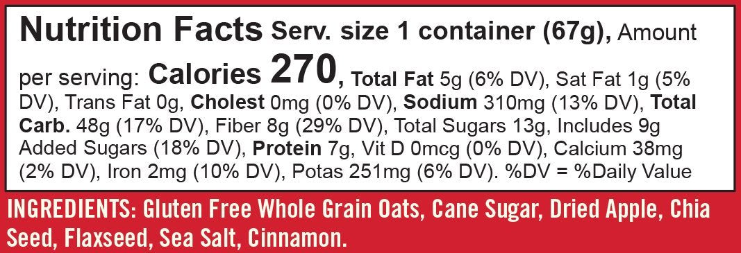 Bob's Red Mill Gluten Free Oatmeal Cup, Apple & Cinnamon (Single)