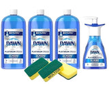 MULTIOR Scrub Sponges (3 Count) Compatible with Dawn Platinum Foam Refills, Fresh Rapids Scent (3 Refill Bottles 30.9 Fl Oz each) with 1 Foam Pump