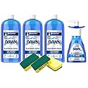 MULTIOR Scrub Sponges (3 Count) Compatible with Dawn Platinum Foam Refills, Fresh Rapids Scent (3 Refill Bottles 30.9 Fl Oz each) with 1 Foam Pump