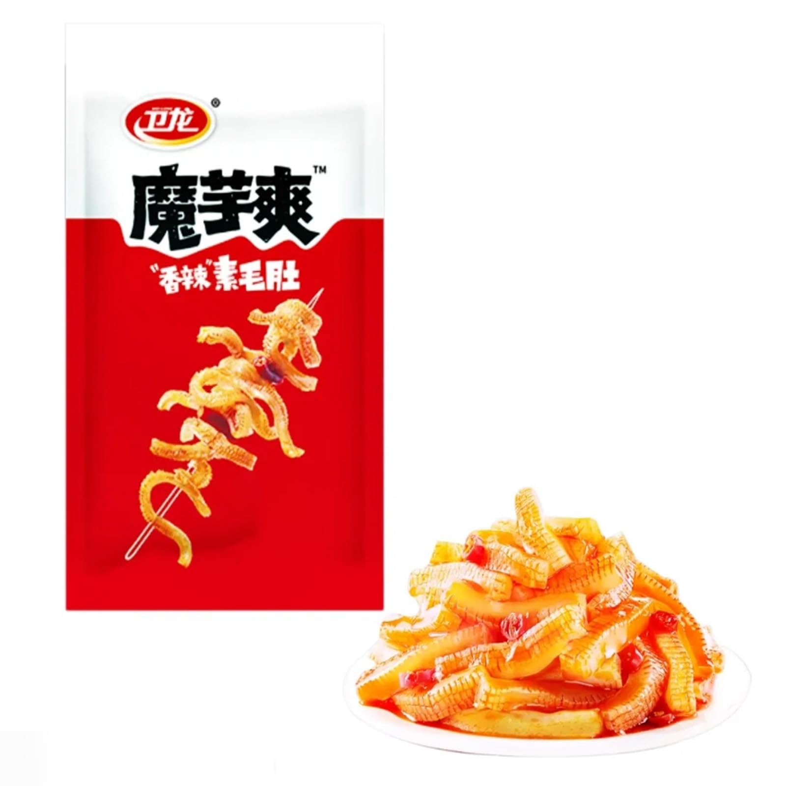Chinese Snacks Konjac Spicy Strips Sticks, 18g*20bags,12.7oz/360g, 1Box Inside Box, WeiLong Chinese Snack Food, Hot Strips, Latiao Fragrant Spicy