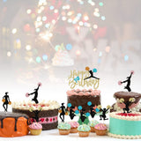 21 piece set Cheerleader Happy birthday cake topper-Cheerleading gymnastics cupcake top hat -cheerleader gymnast girl cake selection gym theme