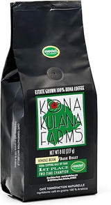 Kona Coffee Whole Bean - 100% Hawaiian Kona Coffee Beans, Single Origin Dark Roast, Fresh Roasted Whole Bean for Drip, French Press & Espresso, Kona