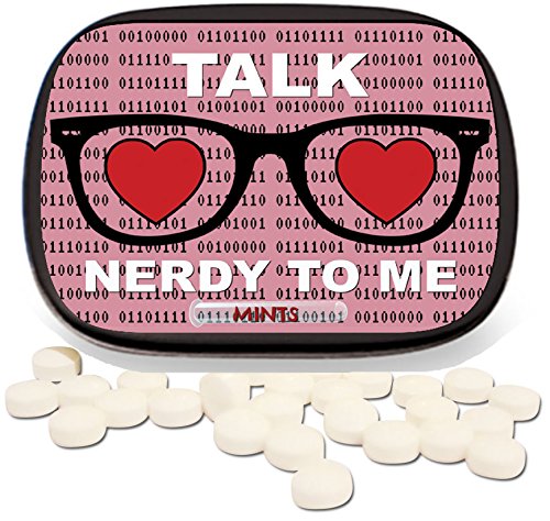 Talk Nerdy To Me Mints - Binary I Love You nerd design mint tin - Novelty candy for nerds - Chocolate breath mints, sugar-free