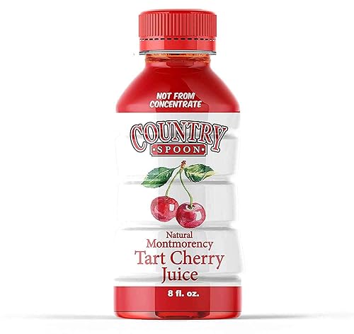 Country Spoon 100% Tart Cherry Juice (70+ Tart Cherries Per 8 oz) 12 Pack | Not from Concentrate, Single Ingredient Drink, Melatonin Rich, Healthy