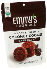 Emmys Organic Dark Cacao Coconut Cookies, 6 OZ