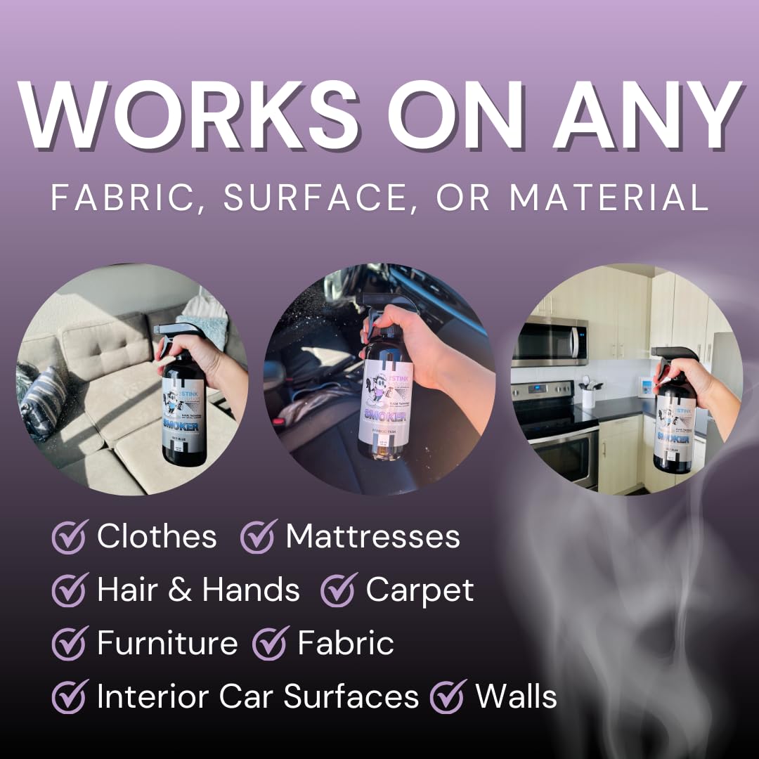 The Stink Solution Smoke Odor Eliminator Spray - Completely Remove Smoke Smell From House, Car, Clothes, Hair, & More - Best Odor Eliminator For Smoke