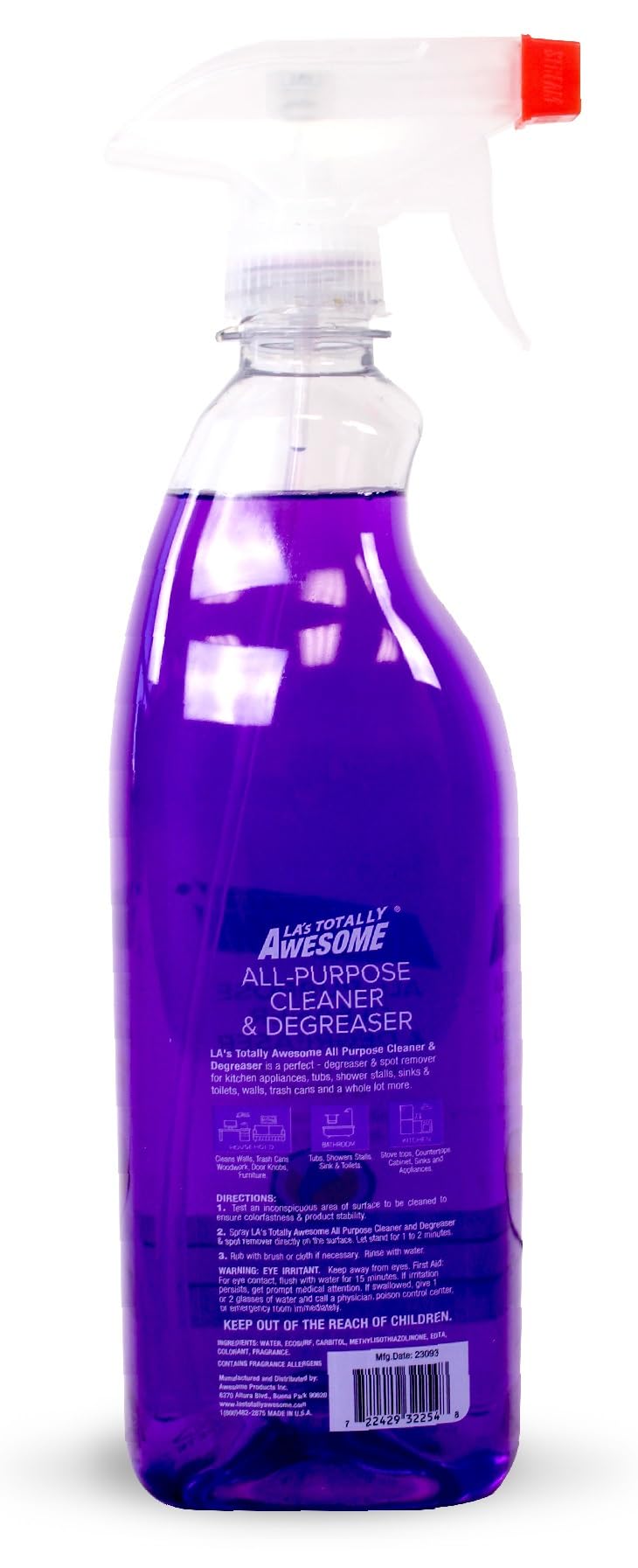 La's Totally Awesome All-Purpose Cleaner Spray, Lavender Burst, Plant-Derived Formula Perfect for Most Counters, Sinks, Appliances and More, 32 Fl Oz