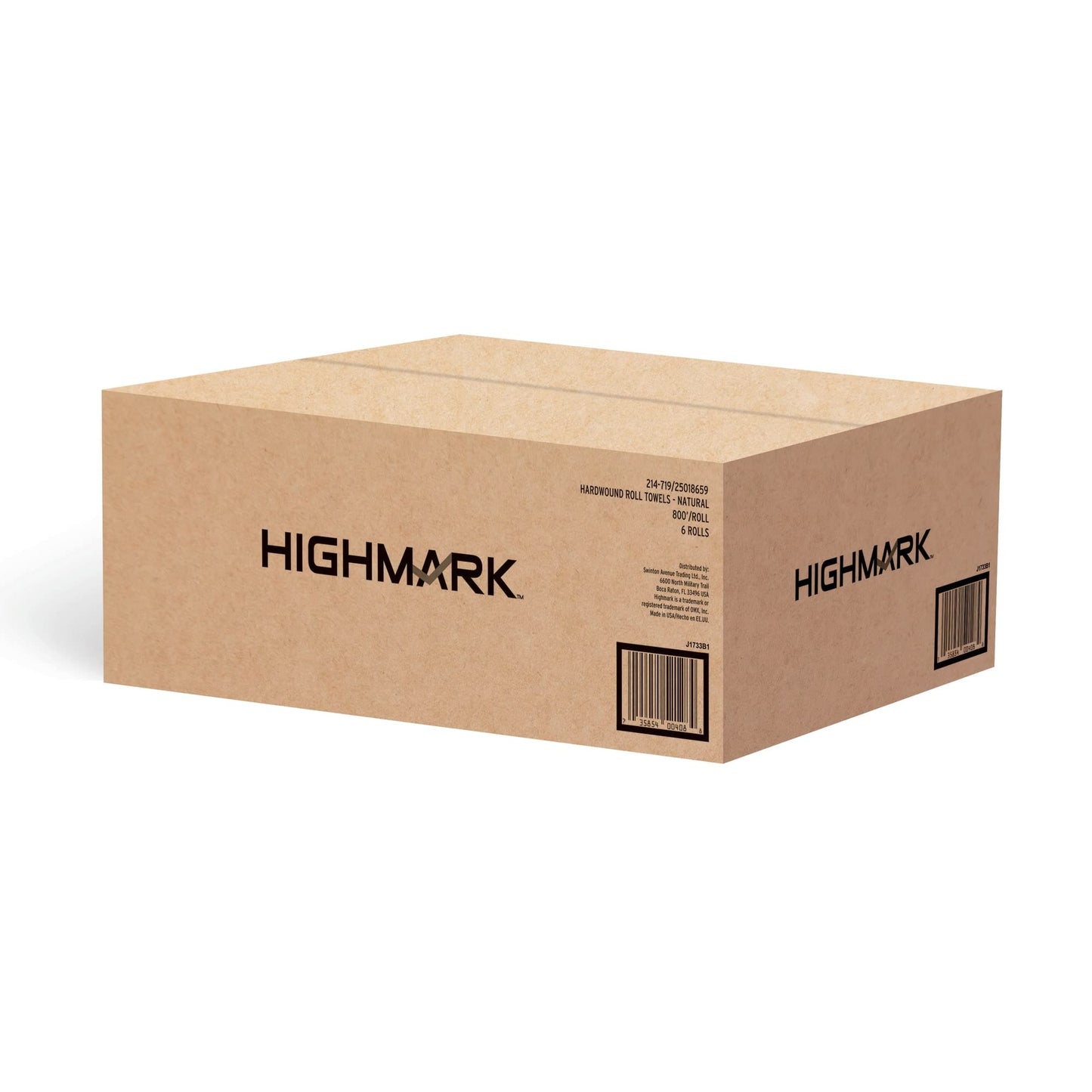 Highmark® Hardwound Paper Towels, 8" x 800', 100% Recycled, Natural, Case Of 6 Rolls