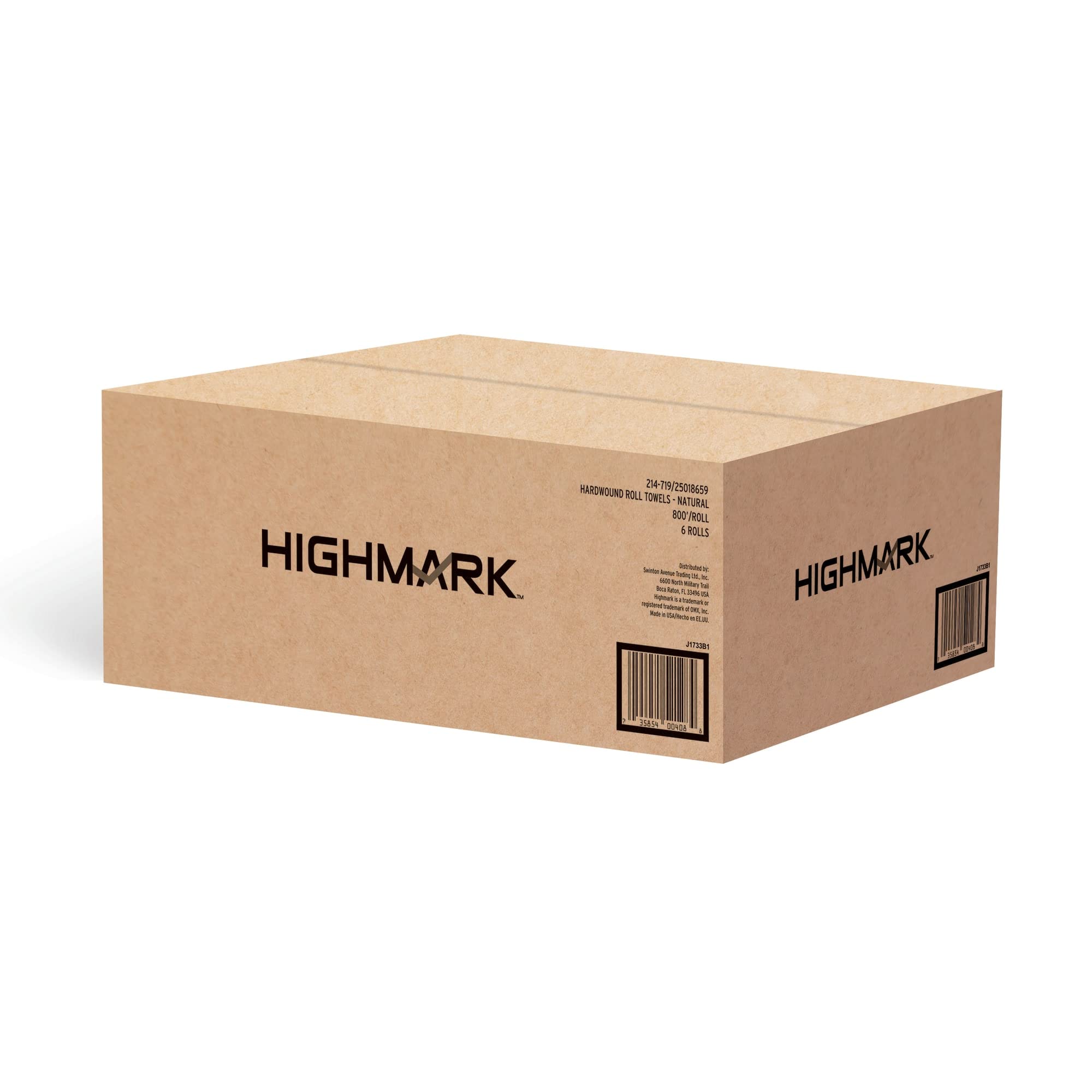 Highmark® Hardwound Paper Towels, 8" x 800', 100% Recycled, Natural, Case Of 6 Rolls