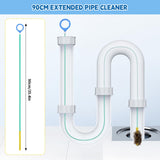 Drain Cleaner Spiral, Pack of 5, Anti-Brupture Steel Drain Spiral Drain Cleaner Sticks, 90 cm Pipe Cleaning Spiral Flexible Spiral Drain Pipe Cleaning