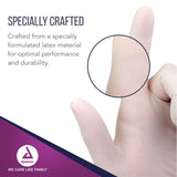 Dynarex Safe-Touch Disposable Latex Exam Gloves, Powder-Free, for Healthcare & Professional Settings, Bisque, 1 Case, 10 Boxes of 100 Gloves (Large)