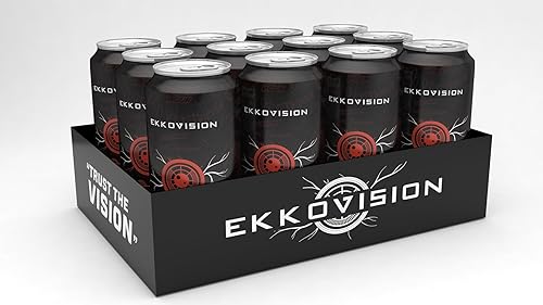 Ekkovision Energy Drink, Fruit Punch, 200 MG Natural Caffeine With Coconut Water, L Theanine, Alpha Gpc & L Tyrosine For Balanced Energy, Electrolytes
