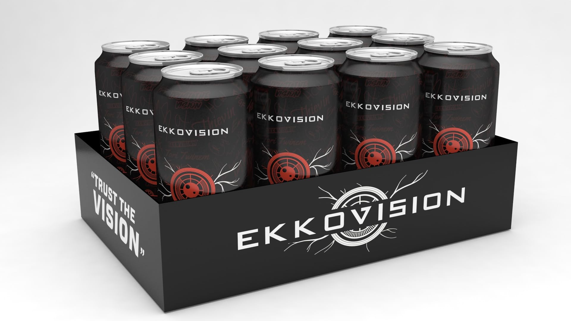 Ekkovision Energy Drink, Fruit Punch, 200 MG Natural Caffeine With Coconut Water, L Theanine, Alpha Gpc & L Tyrosine For Balanced Energy, Electrolytes