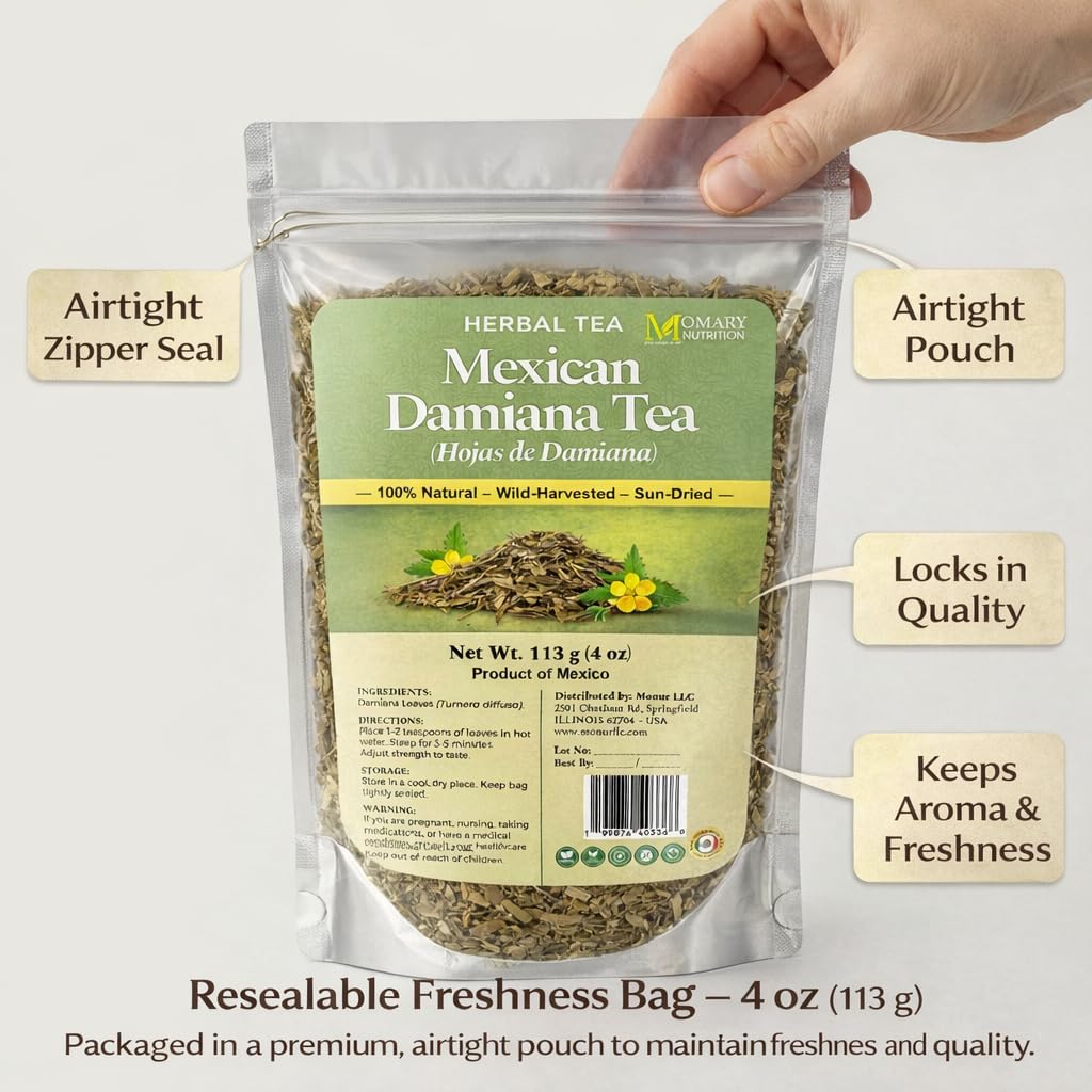 Mexican Damiana Tea - Hojas de Damiana (Turnera diffusa) - 100% Natural Herbal Tea | Wild-Harvested, Sun-Dried Premium Leaves | Authentic Mexican
