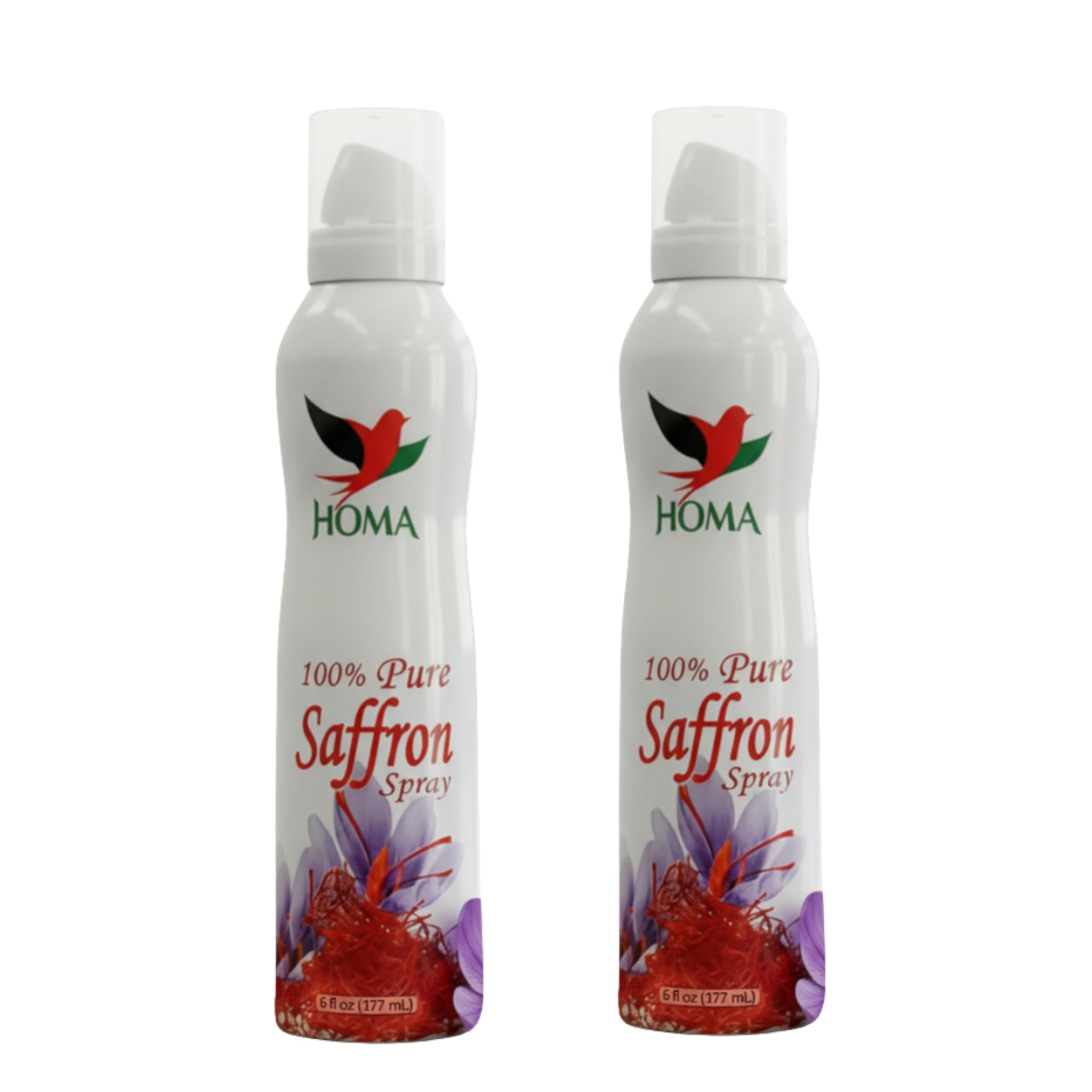 HOMA 100% Pure Saffron Spray, Premium Liquid Extract for Cooking and Baking, Natural Culinary Food Spray, 6 fl oz per Bottle, 2-Pack