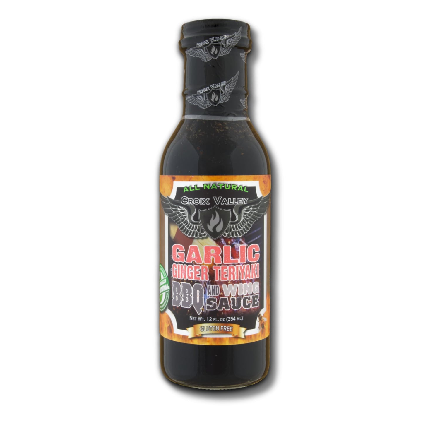Croix Valley Garlic Ginger Teriyaki BBQ & Wing Sauce - 3 Pack (12 oz Glass Bottles) - Bold Garlic & Ginger with Rich Teriyaki Sweetness - Gluten-Free