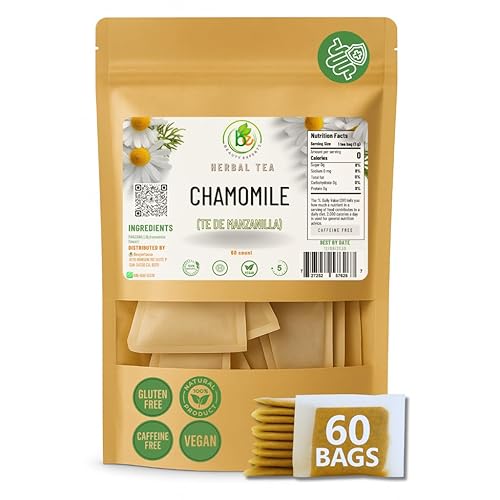 Manzanilla Té (Chamomile Tea) - 60 Premium Tea Bags - 100% Natural Herbal Infusion (Matricaria chamomilla) - Soothing Nightly Ritual - Caffeine-Free