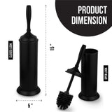 Splash Home Kolva Stainless Steel Toilet Brush with Holder, Bowl Scrubber with Durable Cleaning Bristles, Hidden Brush with Splash Protective Disc