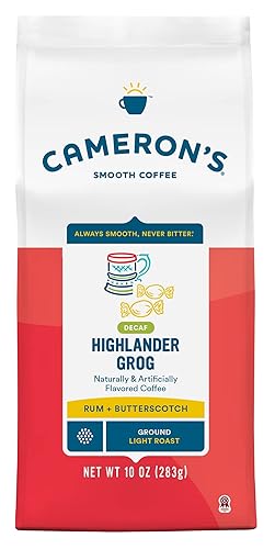 Cameron's Coffee Roasted Ground Coffee Bag, Flavored, Decaf Highlander Grog, 10 Ounce