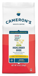 Cameron's Coffee Roasted Ground Coffee Bag, Flavored, Decaf Highlander Grog, 10 Ounce