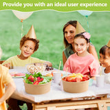 IJRPLM 50 Pack Paper Bowls with Lids, 36 oz Disposable Food Containers, Kraft Paper Salad Bowls, Disposable Soup Bowl, Serving Bowl with Lid
