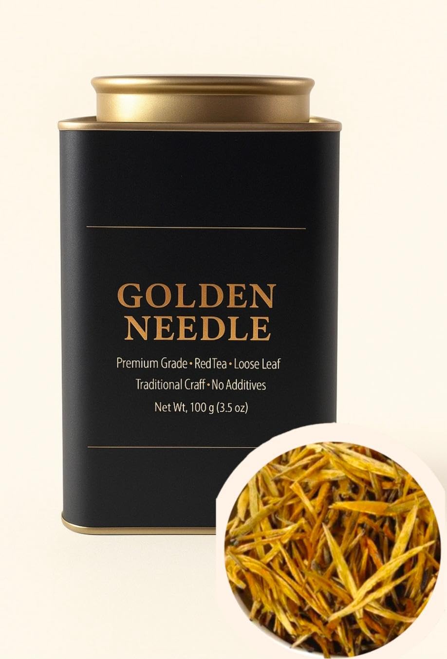 MOROZKISPA Golden Needle Tea loose leaf - Premium Whole Tea Buds, Smooth & Rich Flavor, No Additives, 3.5 oz (100 g)