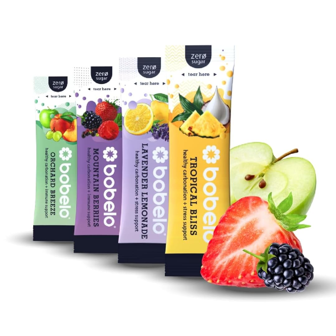 Bobelo Self Carbonating Hydration Packets, Variety, 40 Pack, Sparkling Water & Soda Alternative, Sugar Free Electrolytes Powder Packets, Water