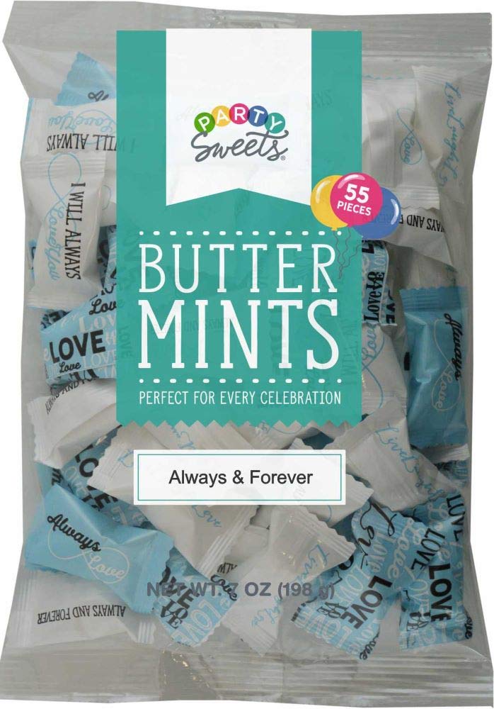 Party Sweets Always & Forever Buttermints by Hospitality Mints, Appx 300 mints, 7-Ounce Bags (Pack of 6)