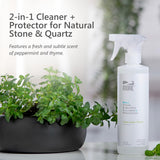 MORE Stone & Quartz Cleaner + Protector - Water-Based Surface Spray - Granite, Quartz & Marble Cleaner - For Kitchen & Bathroom Countertops & Floors