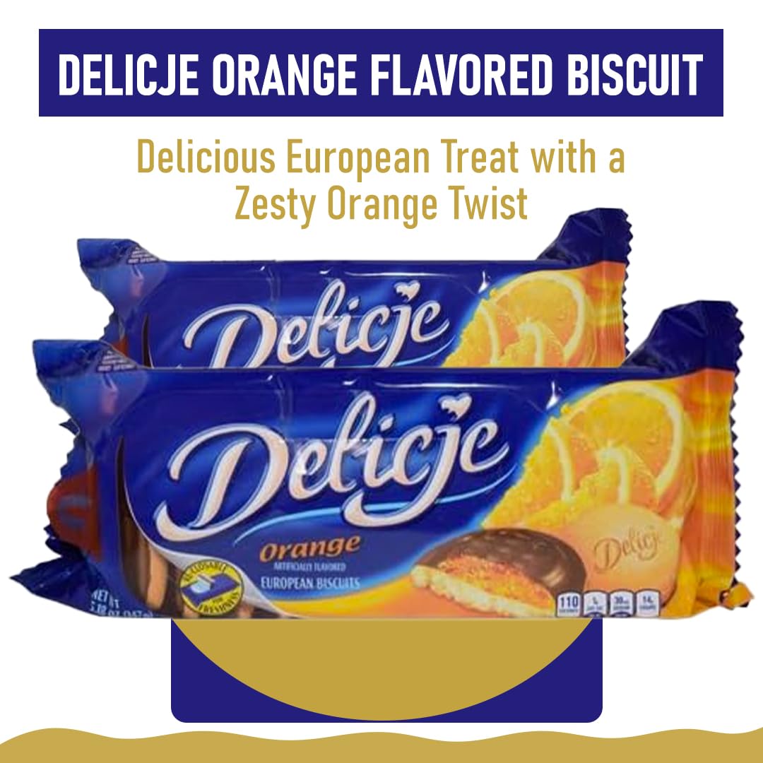 Delicje Orange Flavored Biscuits 147g (Pack of 3)