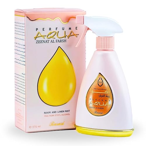 Rasasi Aqua Zeenath Al Farsh Water-Based Air Freshener, 375ml - Floral, Green, Fruity & Woody Scent
