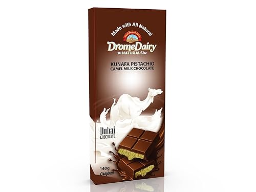 DromeDairy Naturals Premium Camel Milk Chocolate - Dubai Chocolate (Full Size, Kunafa Pistachio)