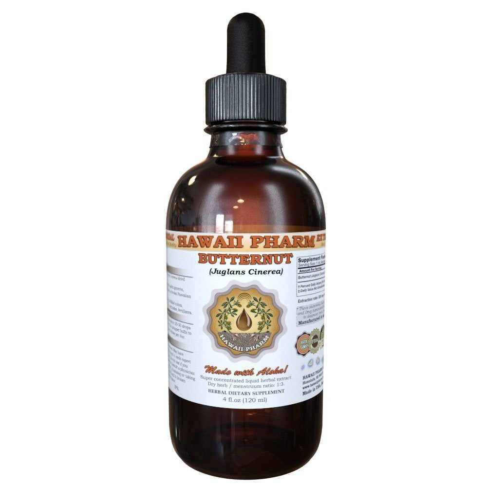 Hawaii Pharm Butternut (Juglans Cinerea) Liquid Extract 4 Oz (120ml)