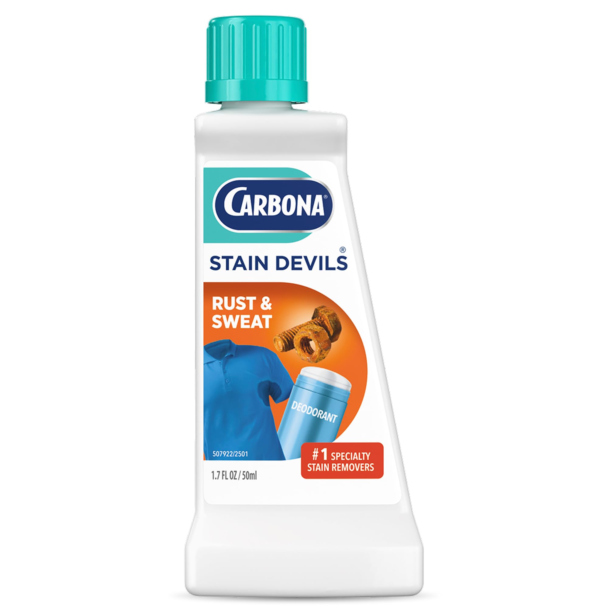 Carbona Stain Devils #9 (1.7 Fl Oz), Targeted Spot Cleaner for Rust & Perspiration Stains, Safe on Skin & Washable Fabrics