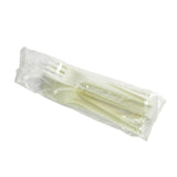 Vegware Compostable CPLA Plastic Utensils Set, Case of 250, Disposable Knife, Fork, Spoon, and Recycled Napkin, Renewable Material Made from Plants