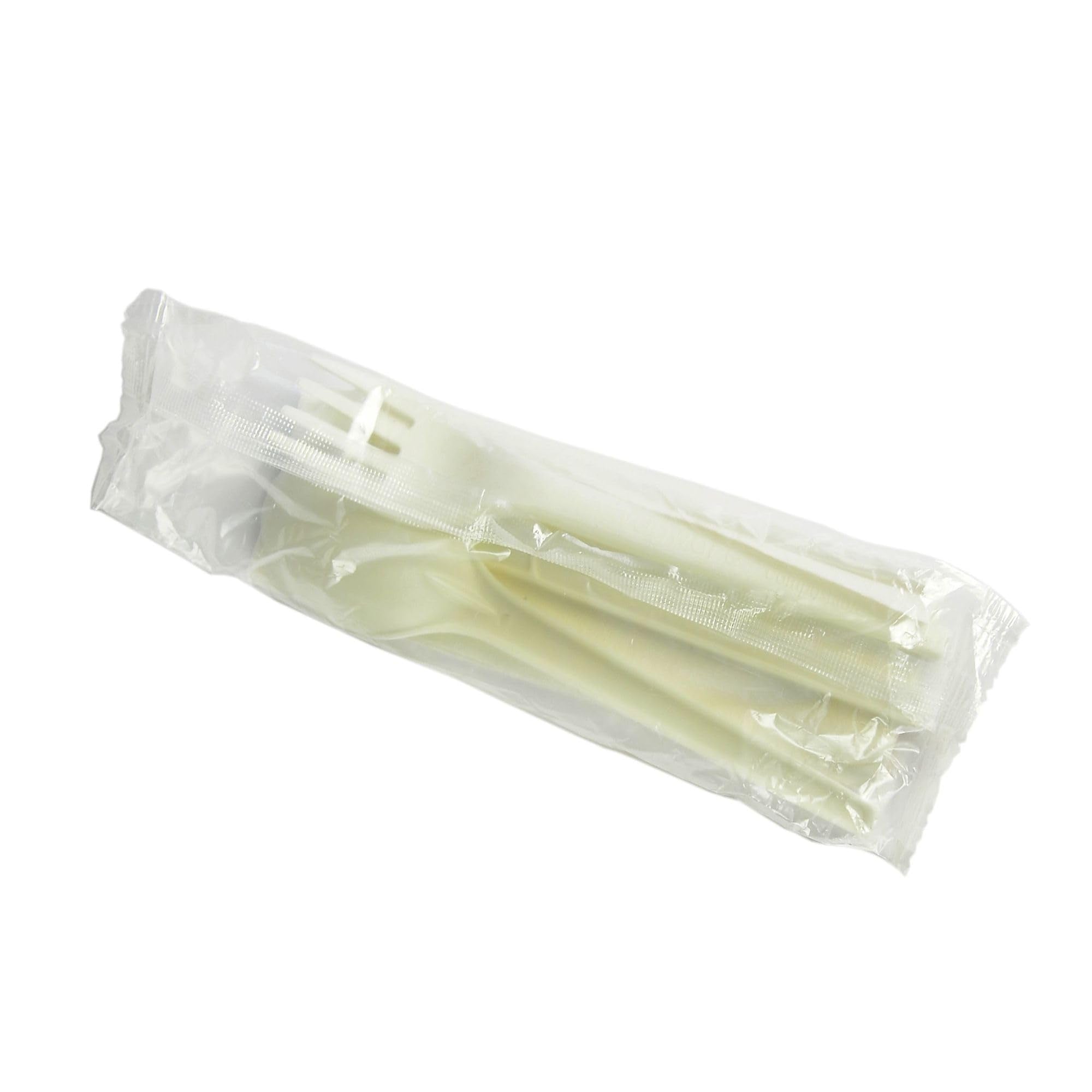 Vegware Compostable CPLA Plastic Utensils Set, Case of 250, Disposable Knife, Fork, Spoon, and Recycled Napkin, Renewable Material Made from Plants