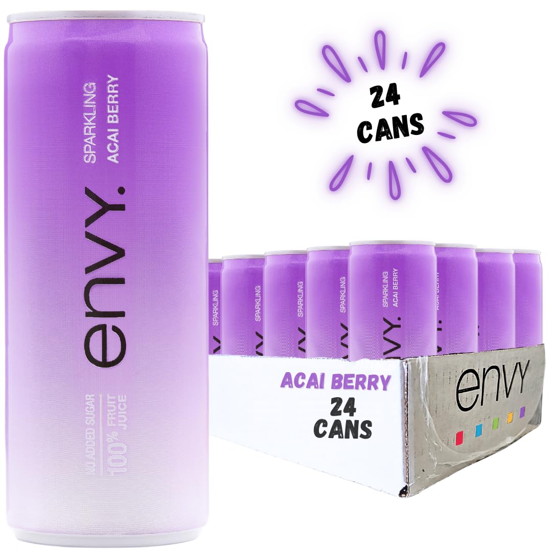 Envy Sparkling 100% Fruit Juice, Acai Berry 8oz (Case of 24)