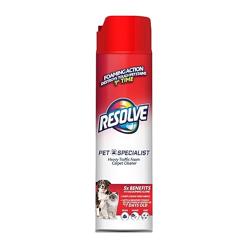 Resolve Pet Specialist Heavy Traffic Foam, Carpet Cleaner, Pet Stain and Odor Remover, 22oz
