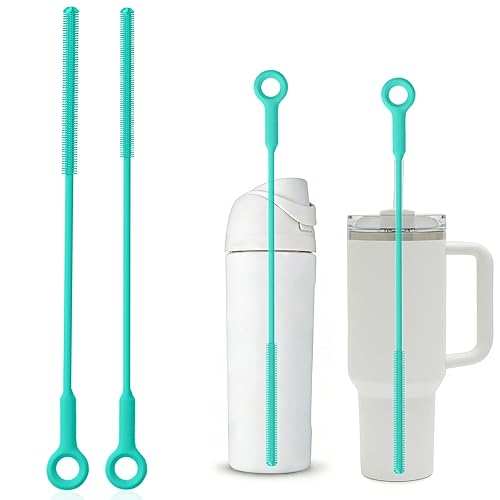 Straw Cleaner Brush Set - Raymeefa Scratch-Free Detail Cleaning for Reusable Straws & Tumblers (Green)
