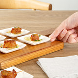 Restaurantware Pulp Safe No PFAS Added 2.6 x 2.6 Inch Mini Square Plates 100 Disposable Plates - Home Compostable Microwavable And Freezable White