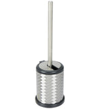 Bath Bliss Self Closing Lid Holder Swirl Toilet Brush in Stainless Steel