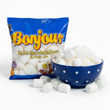 Bonjour Large Marshmallows - Halal Gelatin, Low Fat & Dye Free Square Marshmallows For Hot Chocolate, Smore, Ice Cream - Vanilla Flavored, Soft