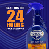 MICROBAN Multi-Purpose Cleaner, 32 oz., 2 Pack, Citrus, Penetrates Soap Scum, Greasy Soils and Reduces Odors, Keeps Killing 99.9% of Bacteria