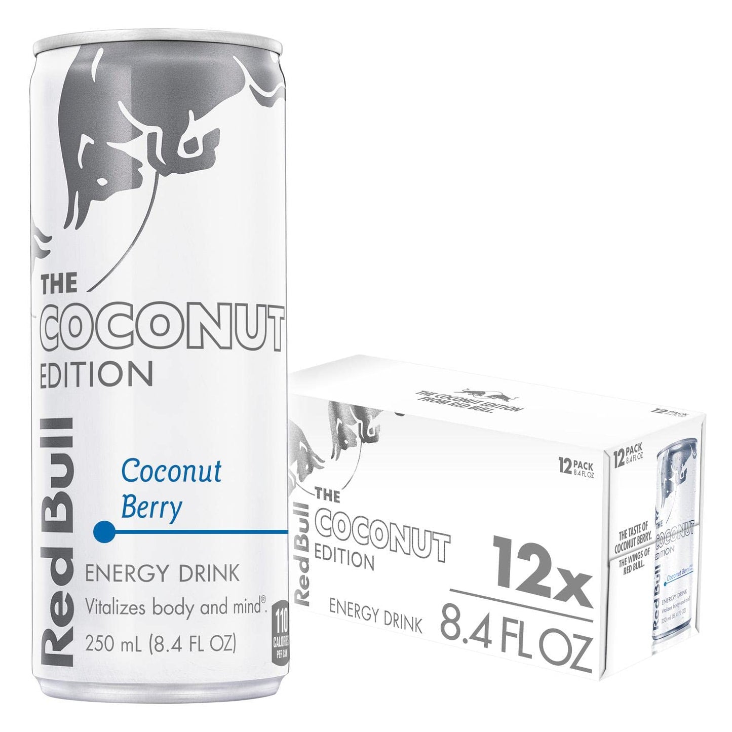 Red Bull Coconut Edition Energy Drink, Coconut Berry, with 80mg Caffeine plus Taurine & B Vitamins, 8.4 Fl Oz, Pack of 12 Cans