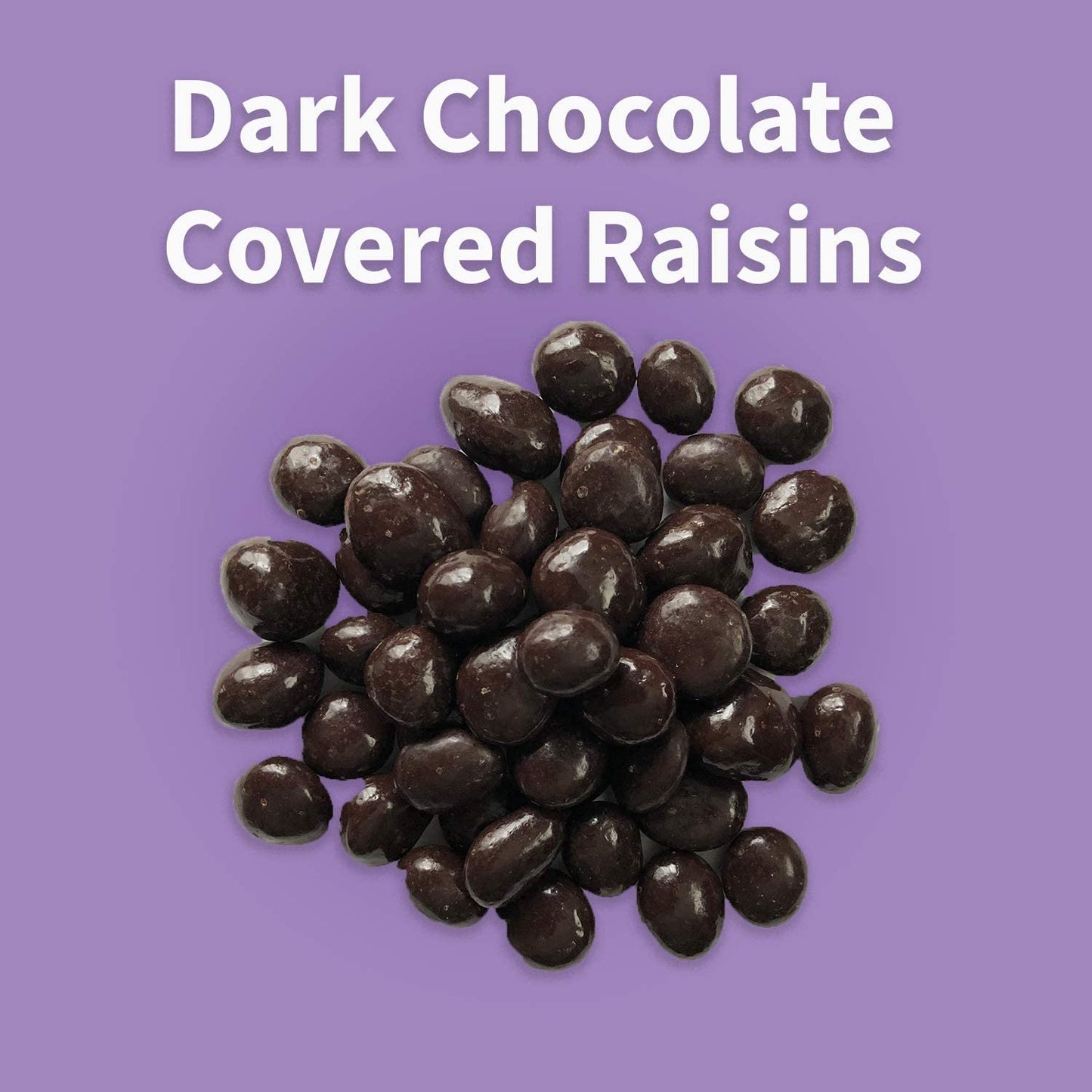 Dark Chocolate Covered Raisins - Fruity Raisins covered in 64% Rich Dark Chocolate. (2.5 lbs bag)